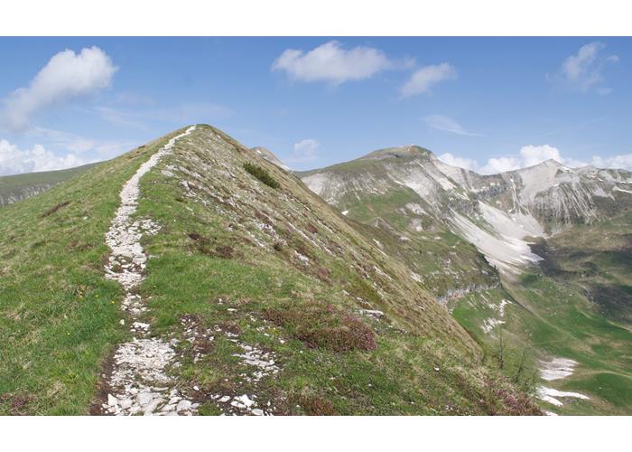 Lungo la cresta delle Vette Grandi verso il Monte Pavione.